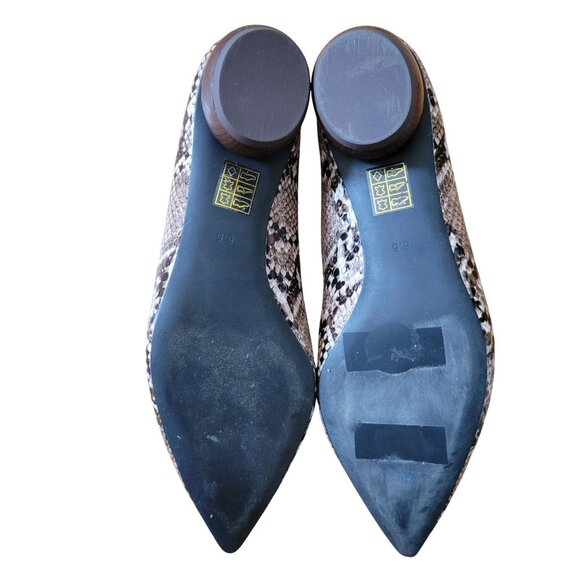 Jeffrey Campbell 8.5 Snake Print Pointed Toe Loafers Wooden Heel VIONA - Picture 5 of 8